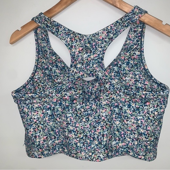 Sage Collective Sports Bra Size Large Multicolour Floral Longline Racerback - Picture 4 of 8